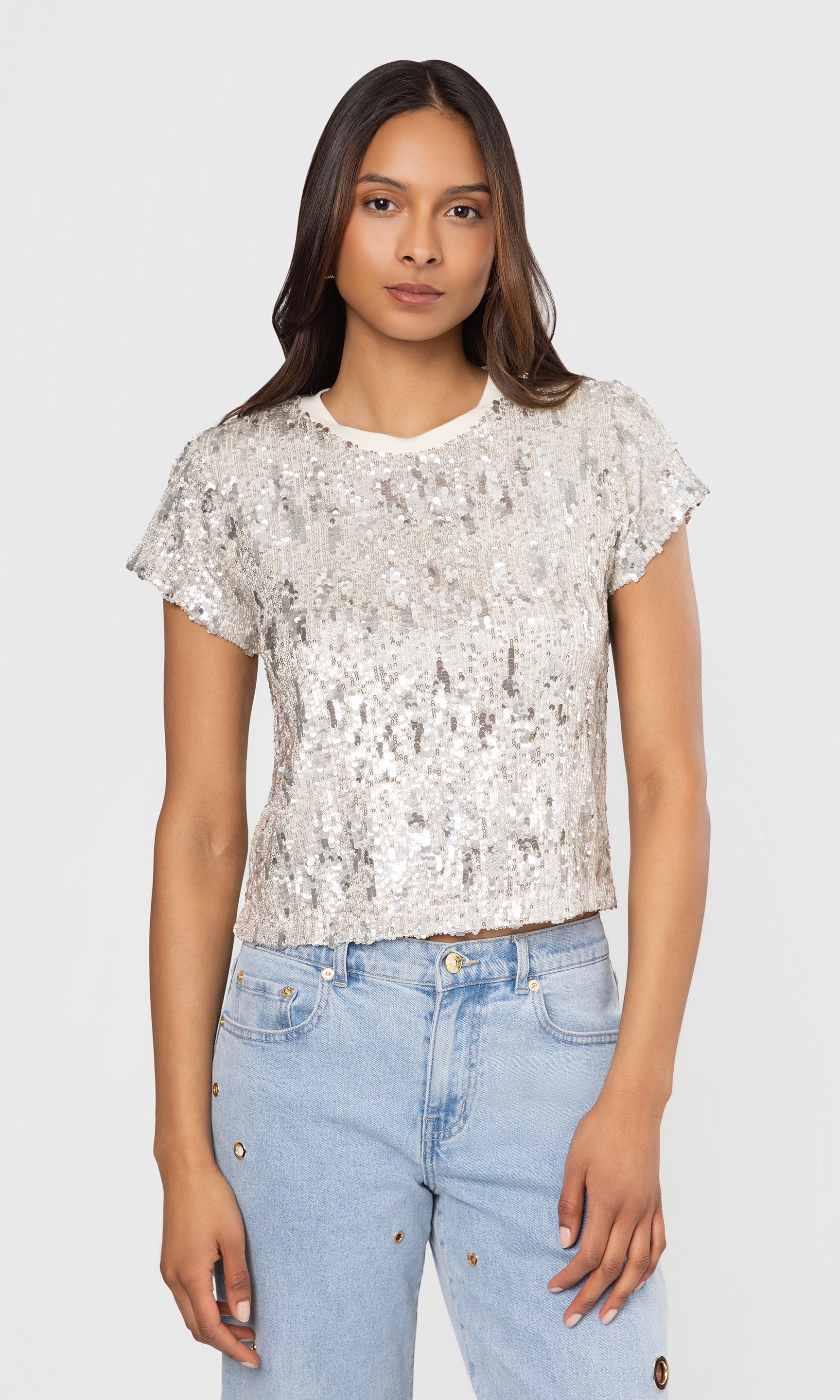 Kai Mixed Sequin Top