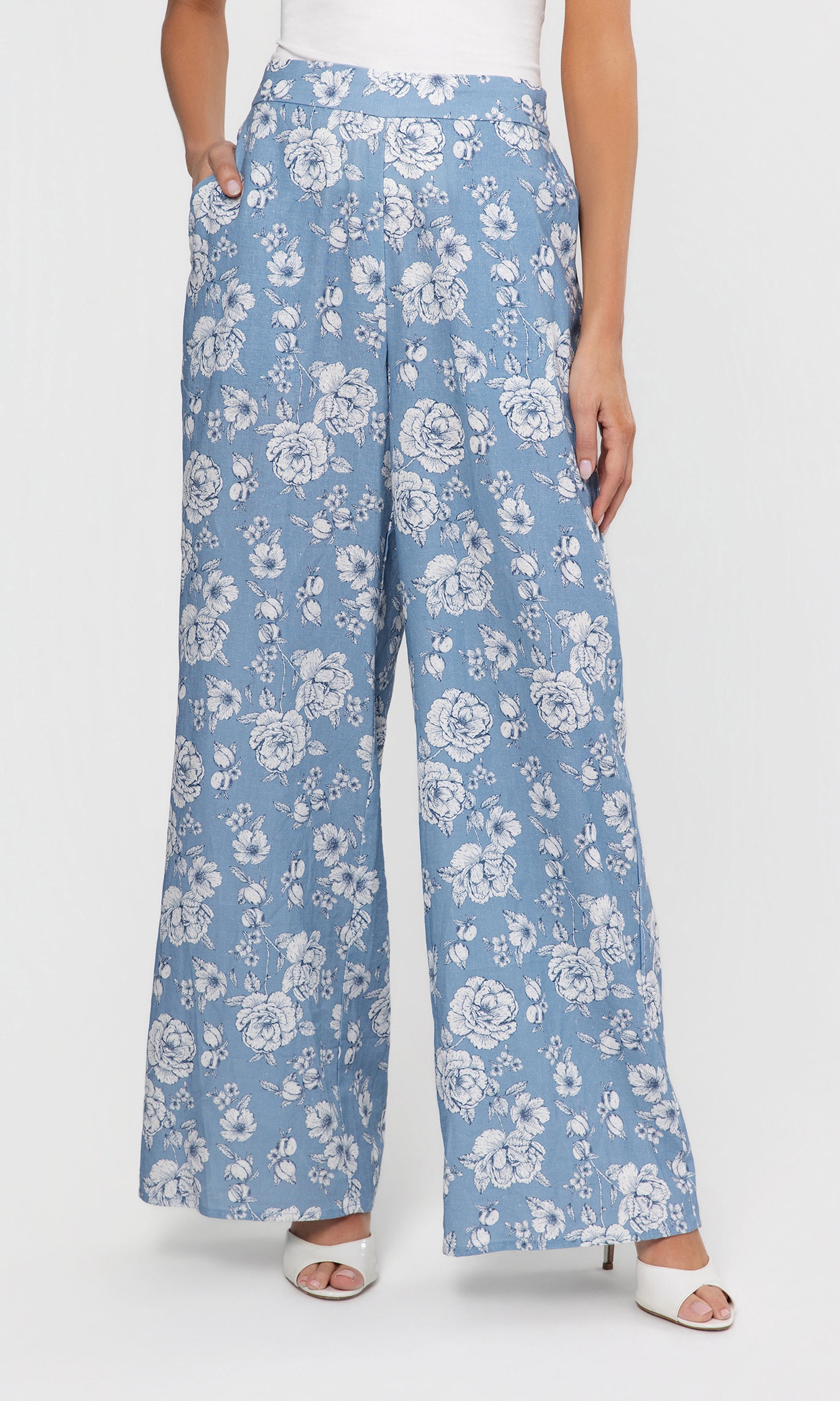 Kelela Floral Linen Pants