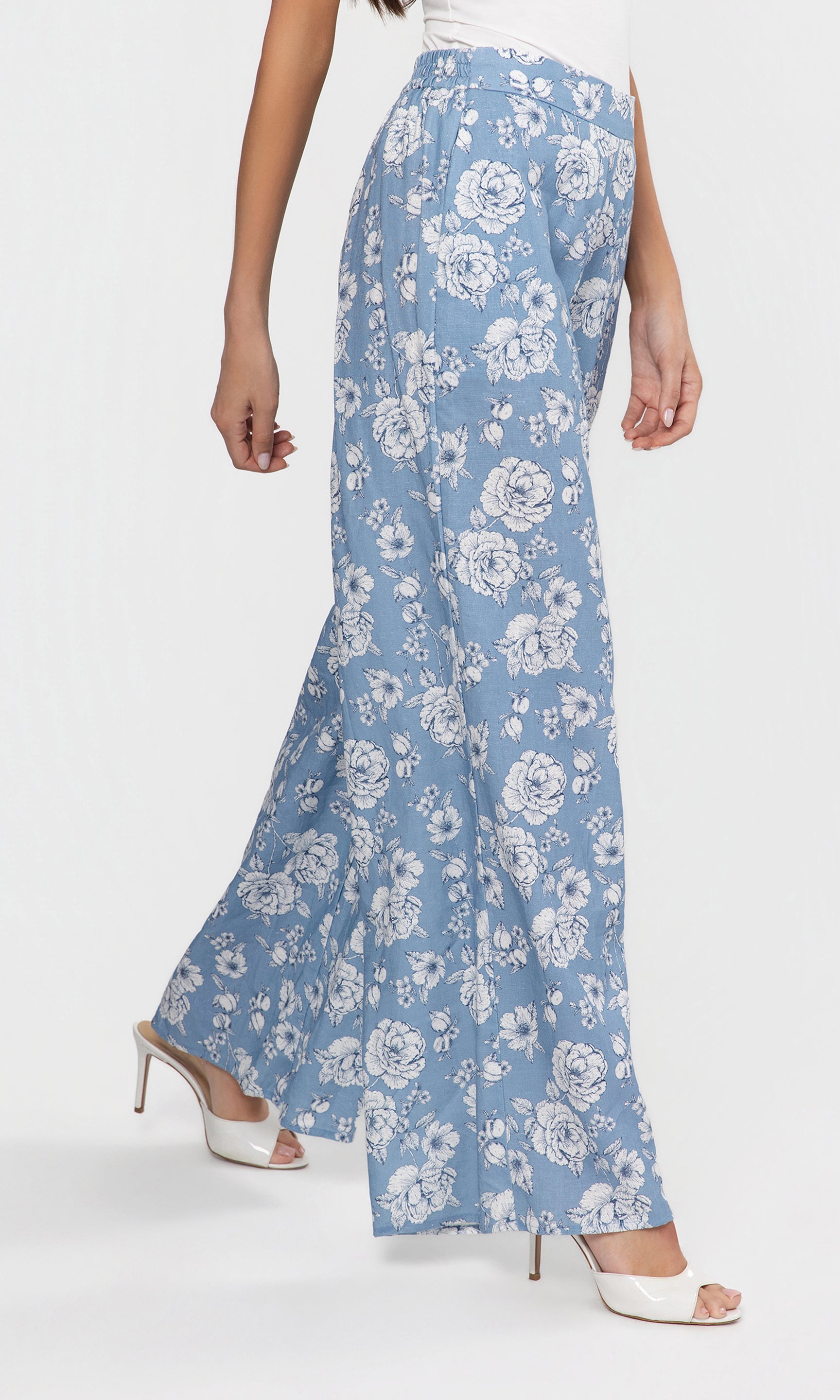Kelela Floral Linen Pants