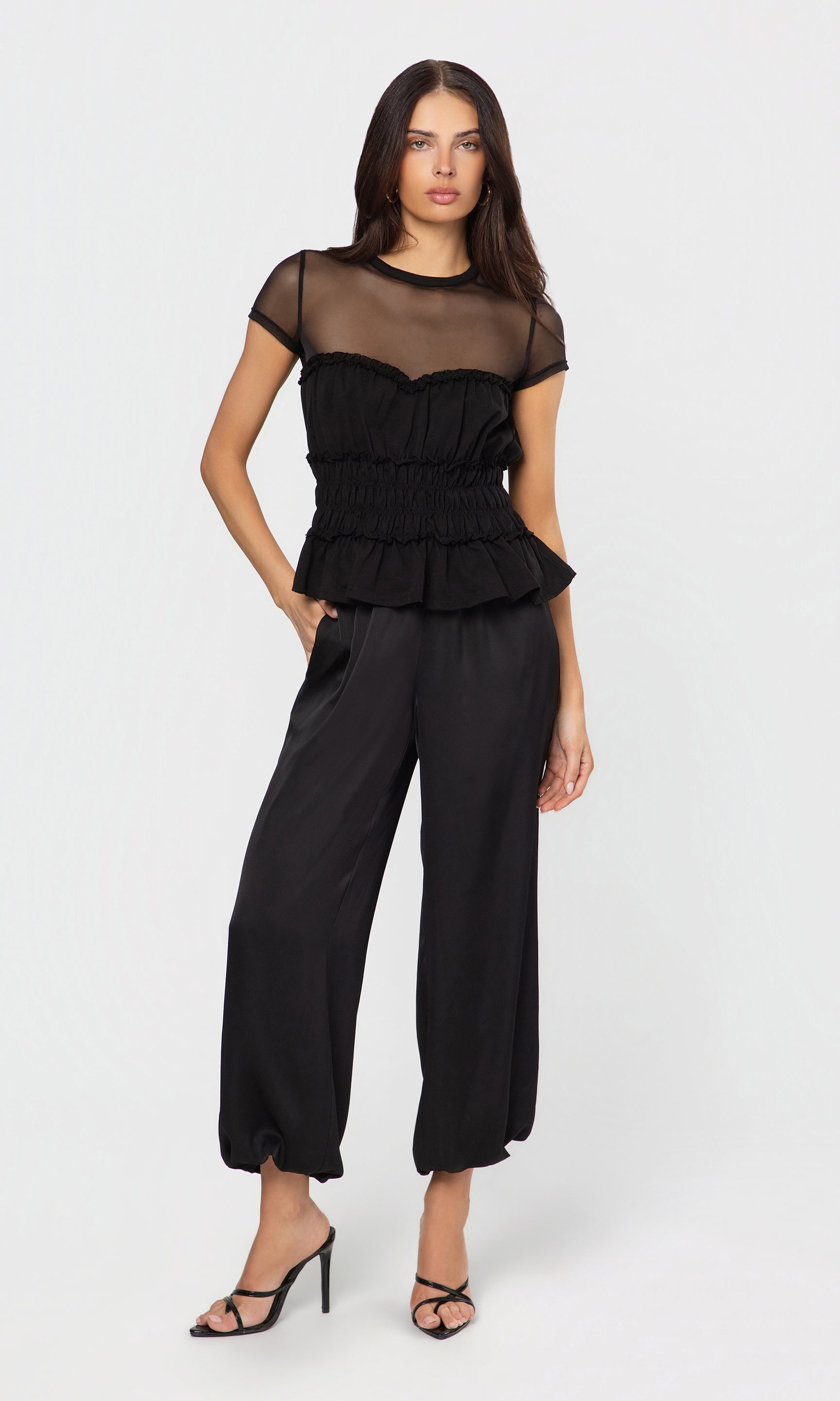 Yuki Hammered Satin Bubble Pants