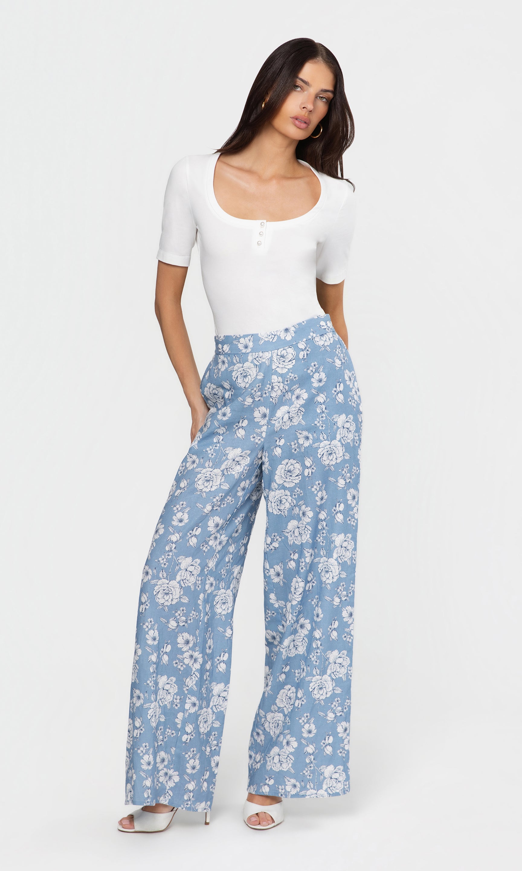 Kelela Floral Linen Pants