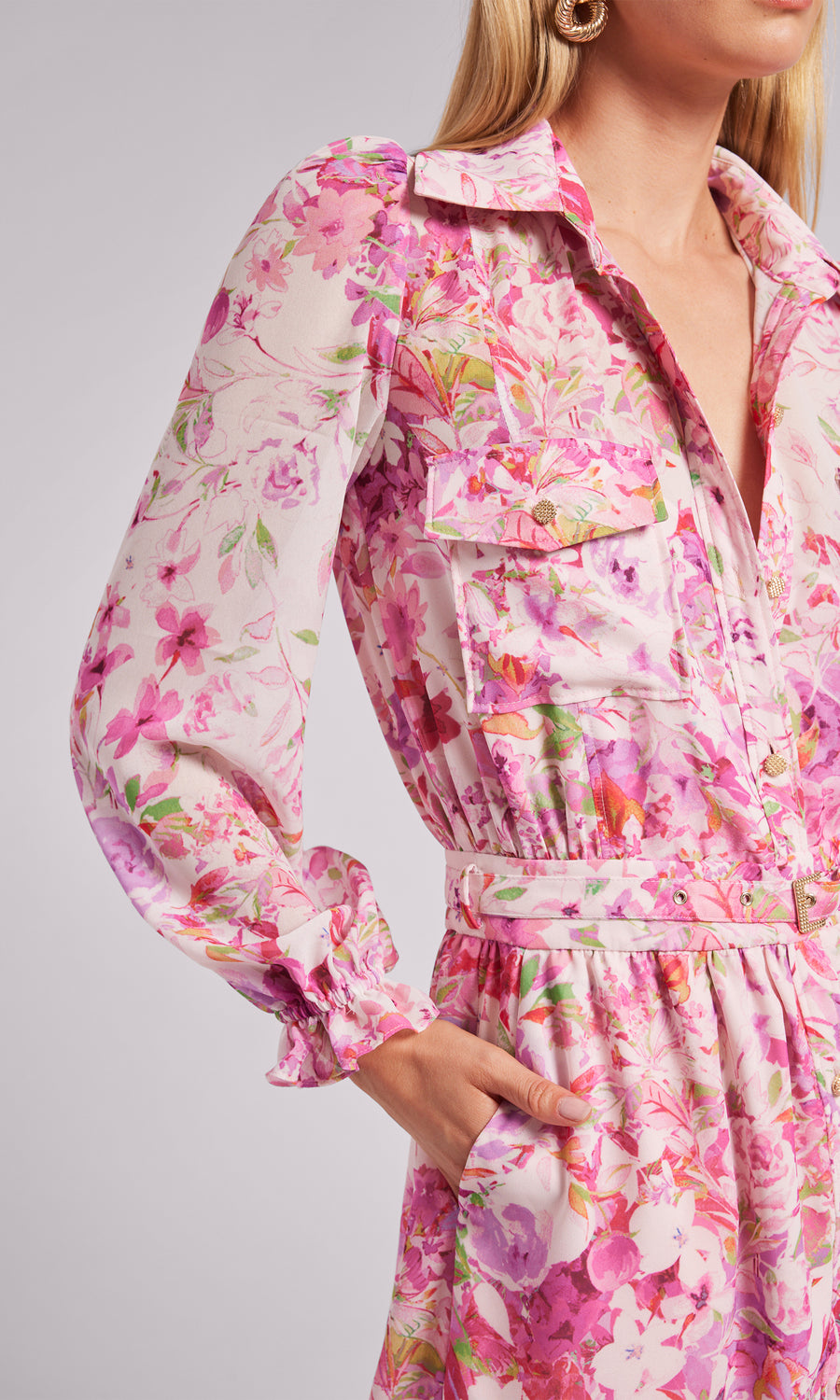 Silvia Floral Dress - Floral Pink 