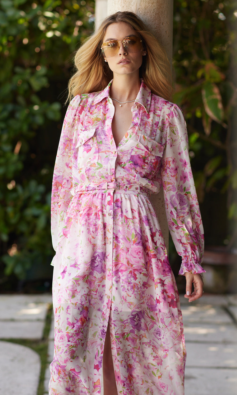 Silvia Floral Dress - Floral Pink