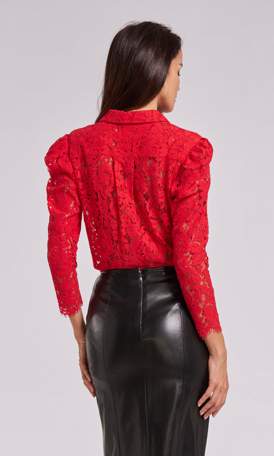 Valencia Lace Blouse - Red 