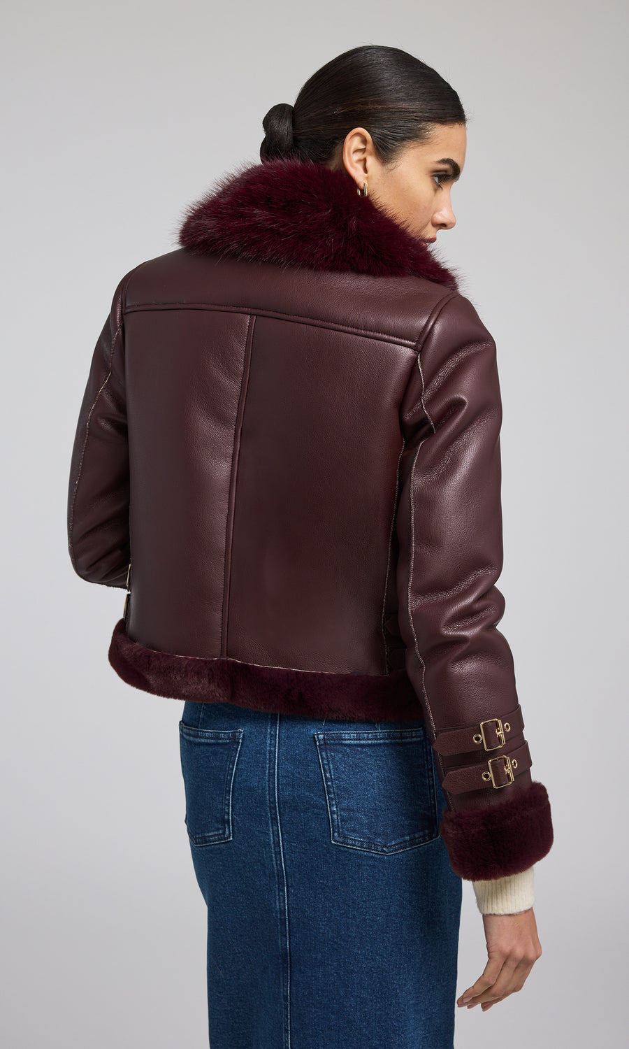 Dion Faux Fur Shearling Moto Jacket