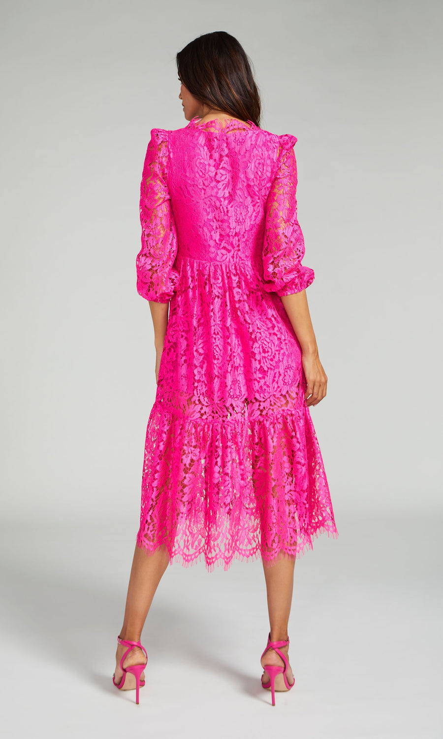 Marielle Lace Dress - Hot Pink 