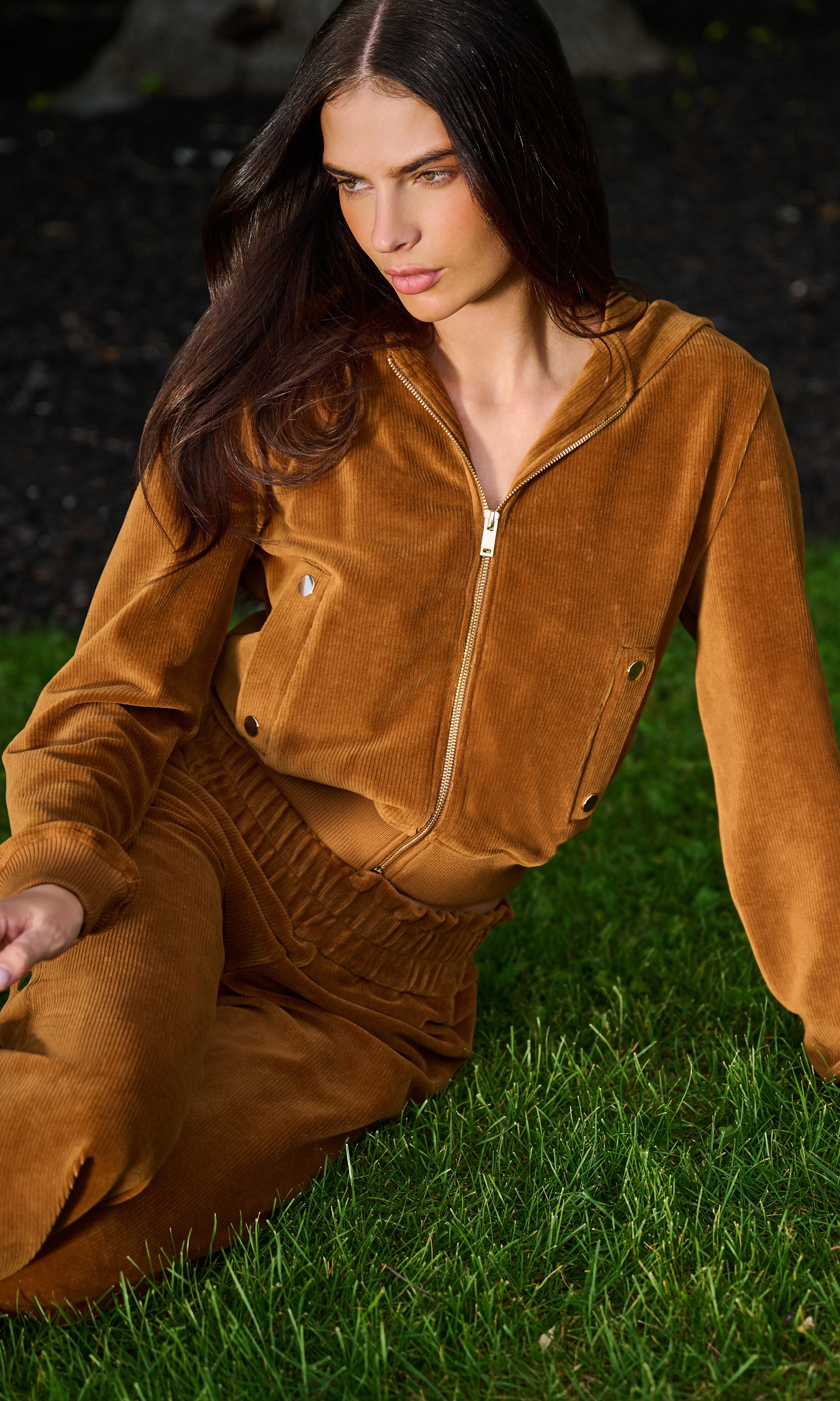 Zira Stretch Corduroy Hoodie