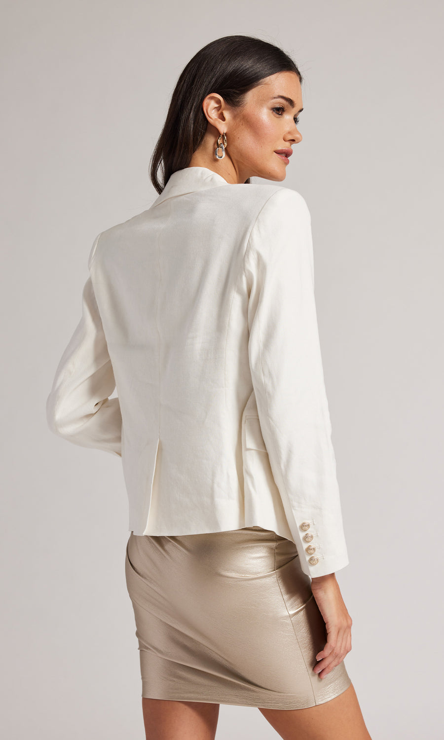Delilah Linen Blazer - White
