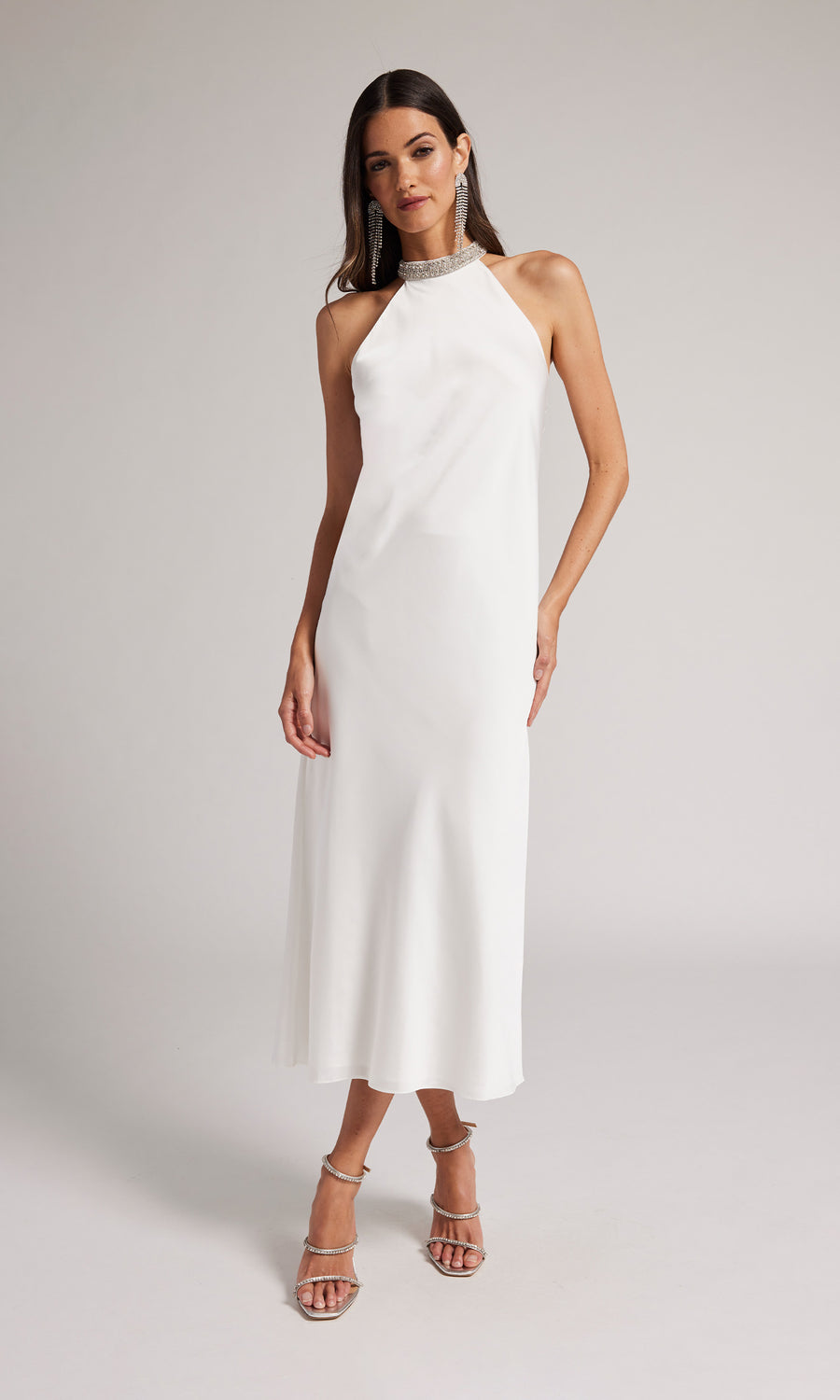 Josie Halter Dress - White 