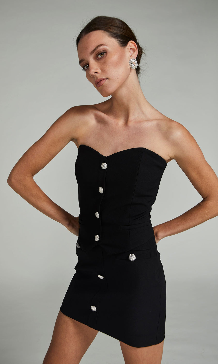 Myra Crepe Vestier - Black