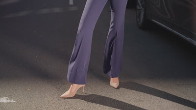 video of model on a New York street wearing different matching set outfits