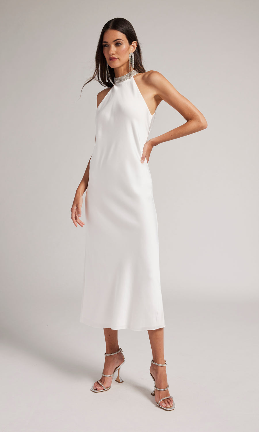 Josie Halter Dress - White 