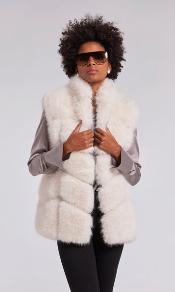 Whitley Faux Fur Vest L / White