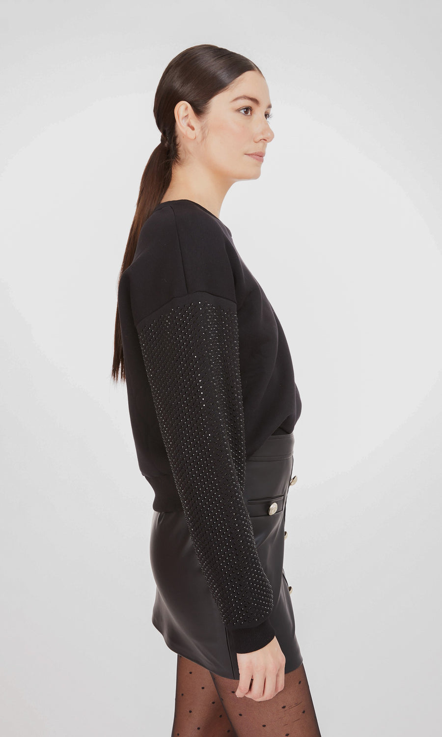 Ariana Crystal Sweatshirt - Black