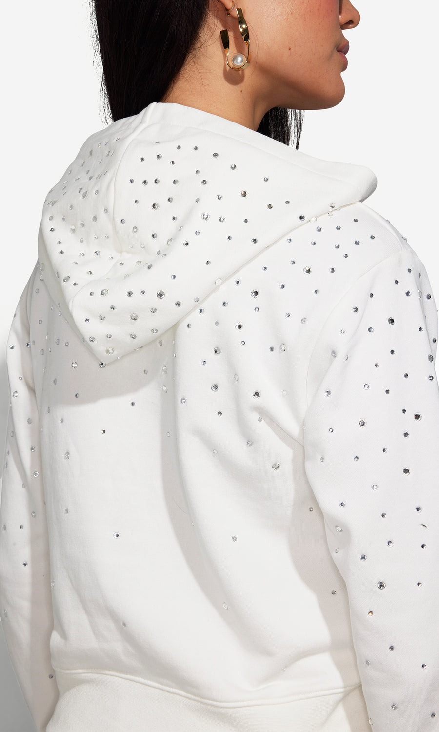 Edith Crystal Hoodie - White/Clear 