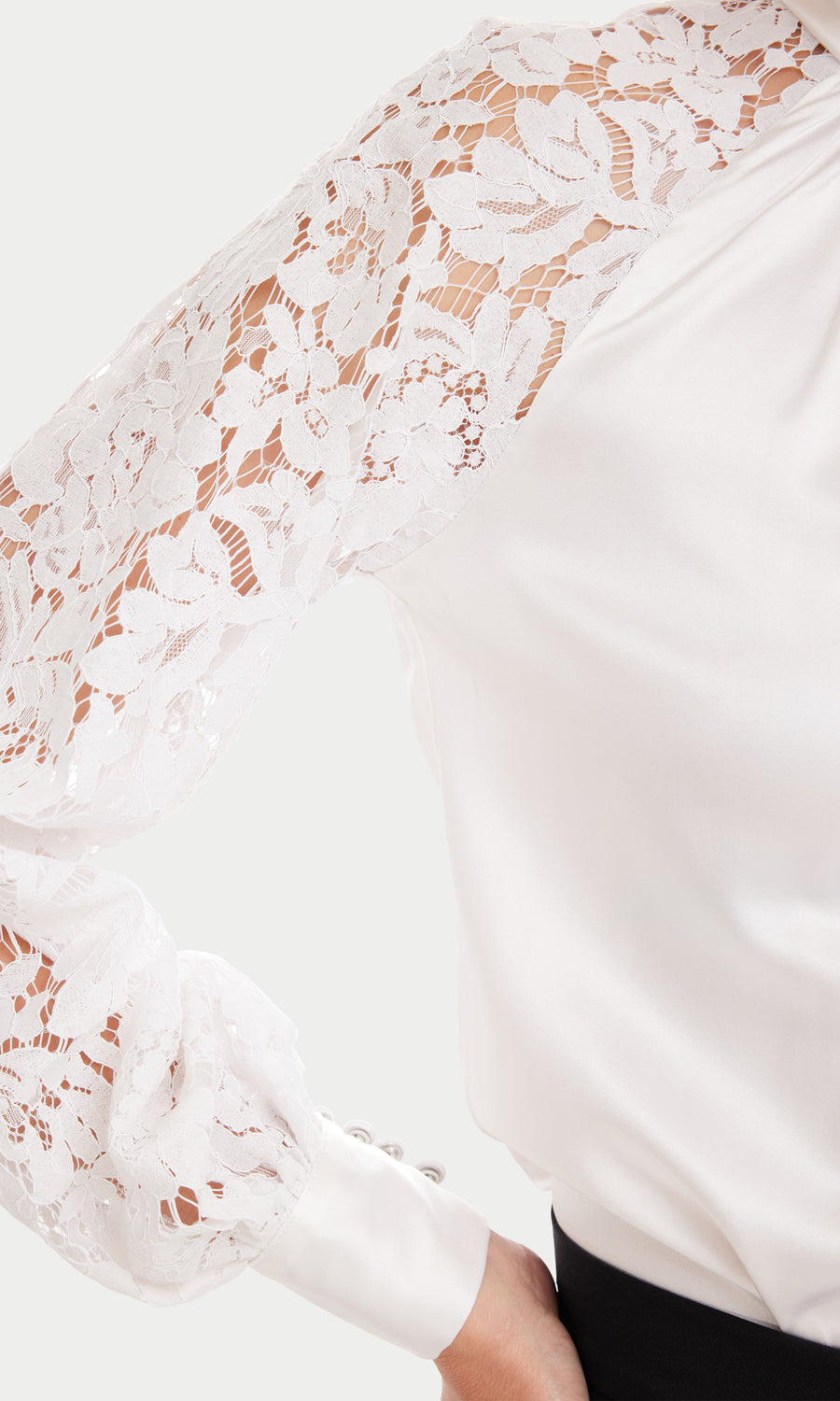 Hartley Lace Sleeve Blouse - White