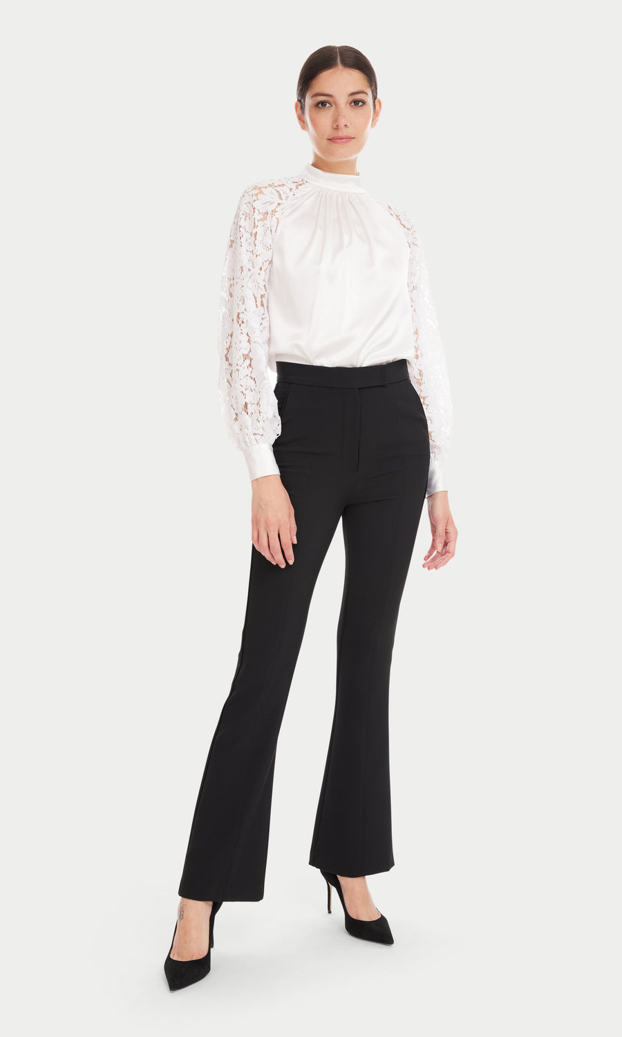 Hartley Lace Sleeve Blouse - White