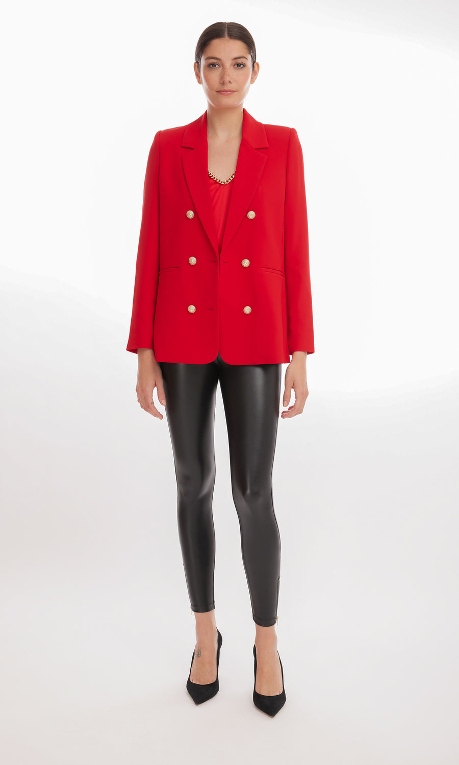 Leighton Crepe Blazer - Red