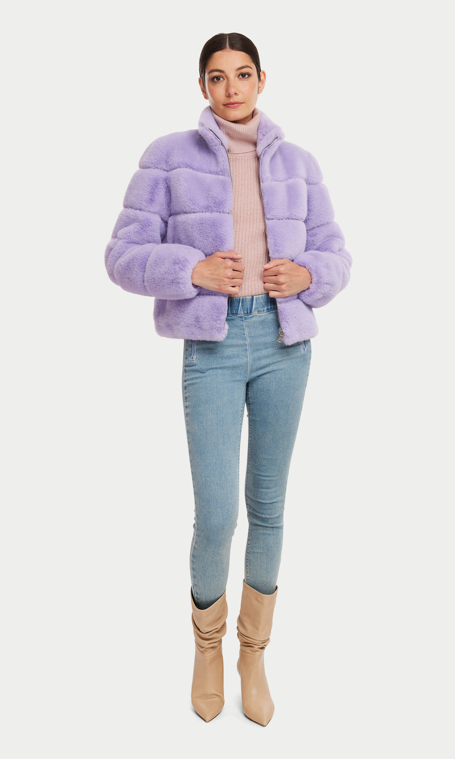 Jodi Faux Fur Jacket - Lavender