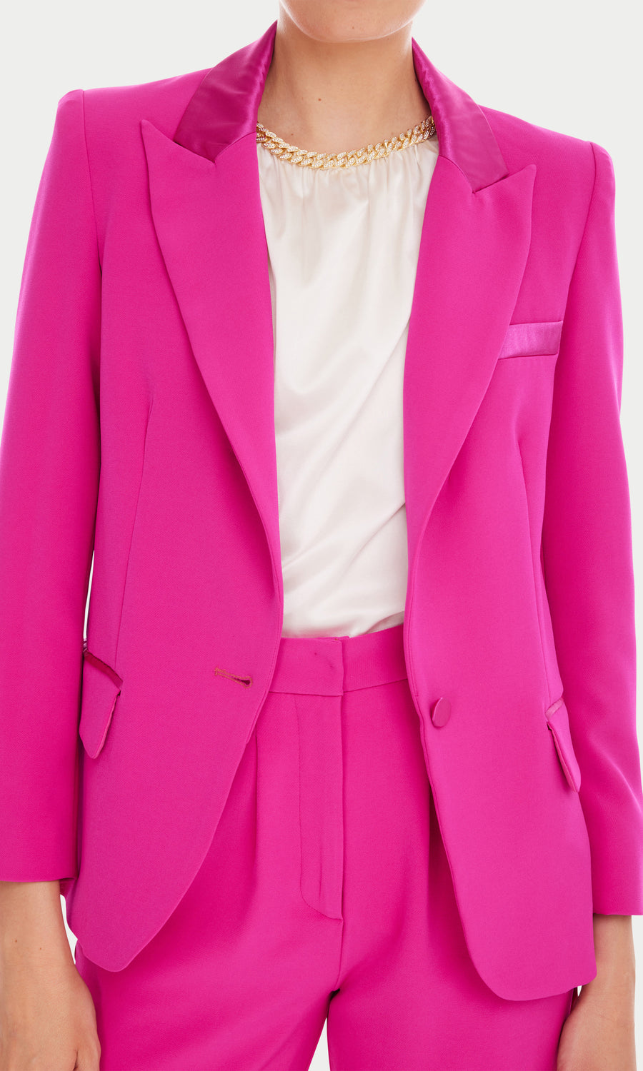 Cori Tuxedo Blazer - Hot Pink