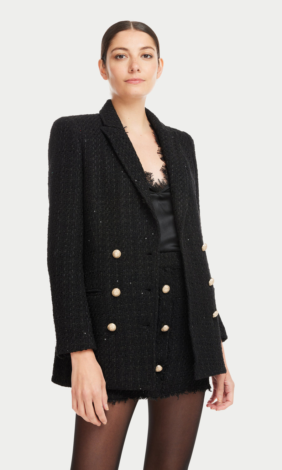 Eden Tweed Blazer - Black