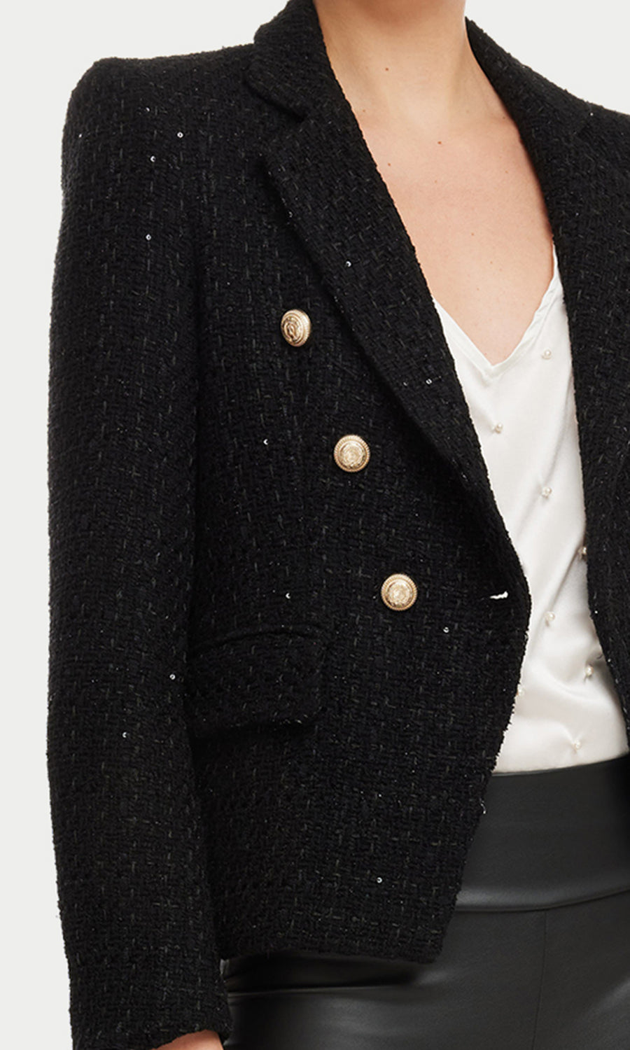 Kaya Tweed Blazer - Black