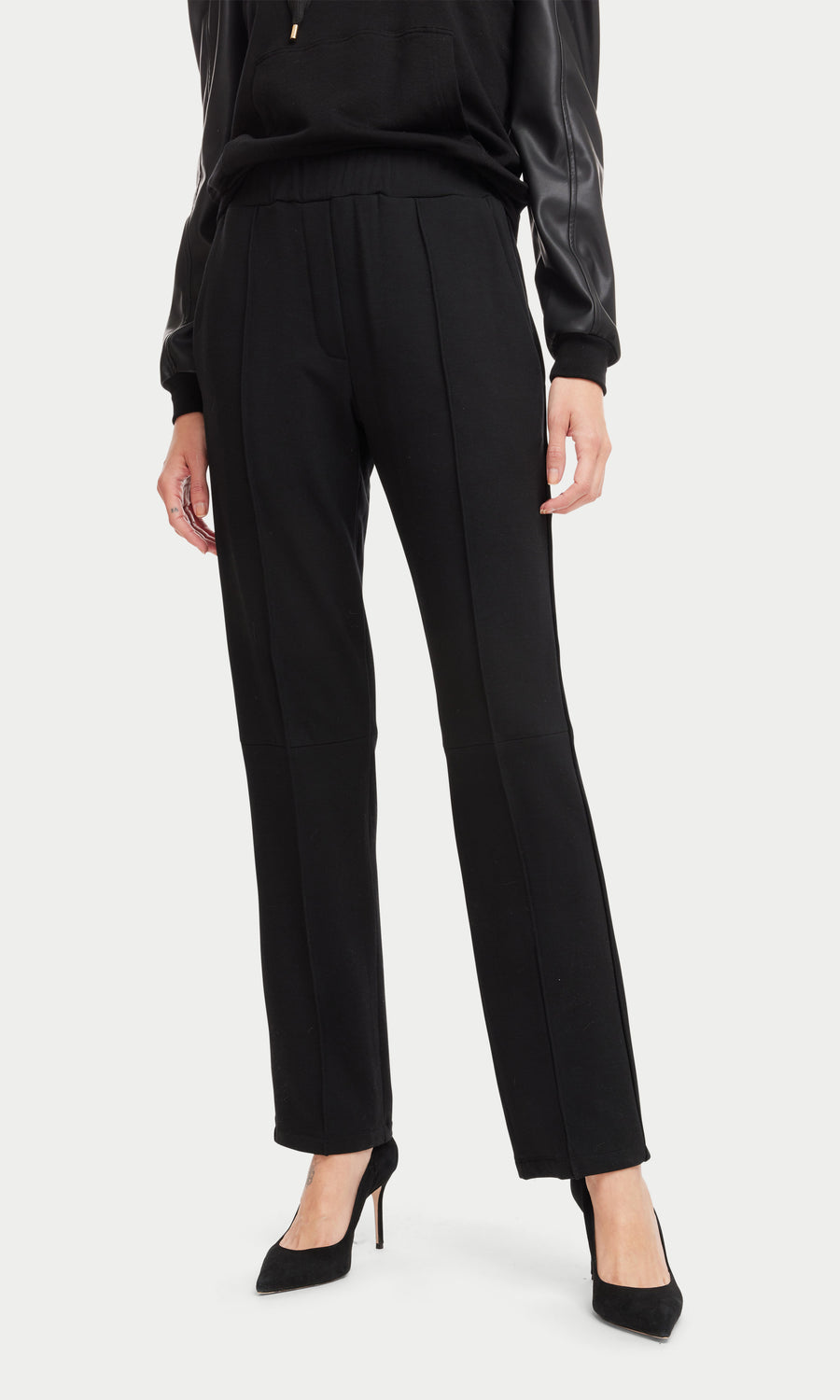 Maude Fleece Straight Joggers - Black
