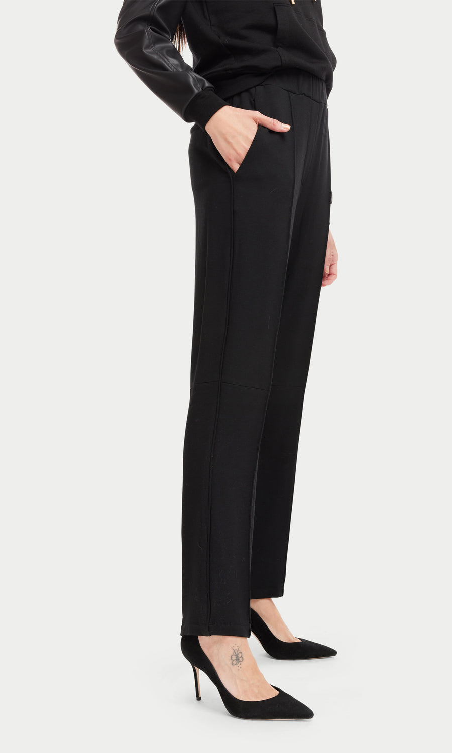 Maude Fleece Straight Joggers - Black