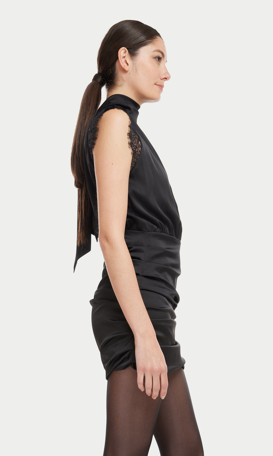 Becca Lace Combo Dress - Black