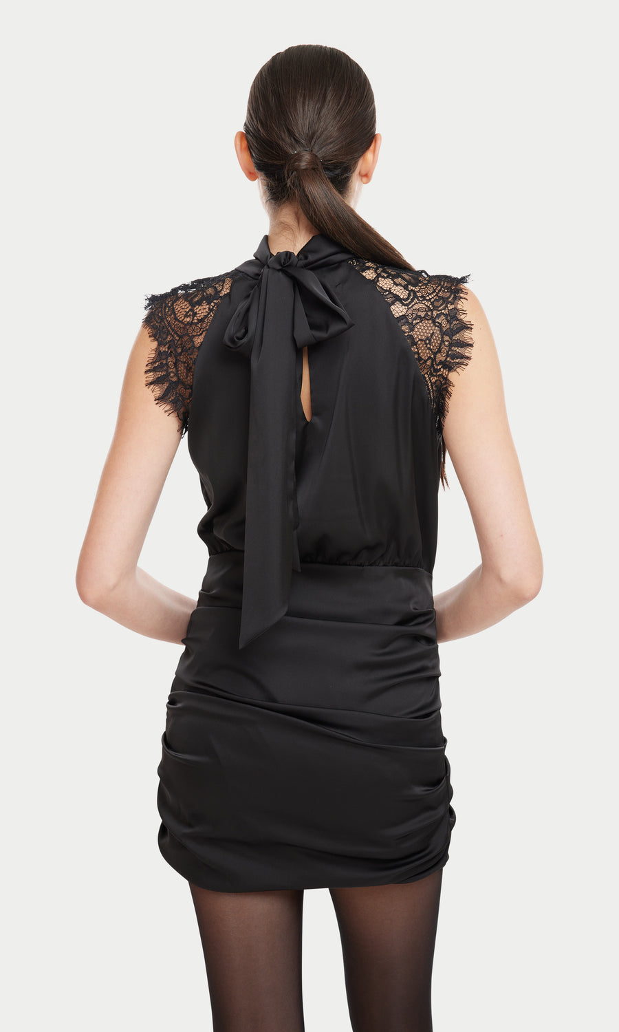 Becca Lace Combo Dress - Black