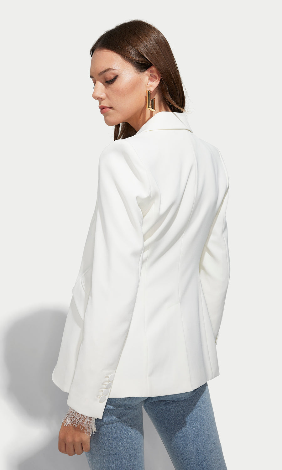 Hudson Crepe Blazer - White