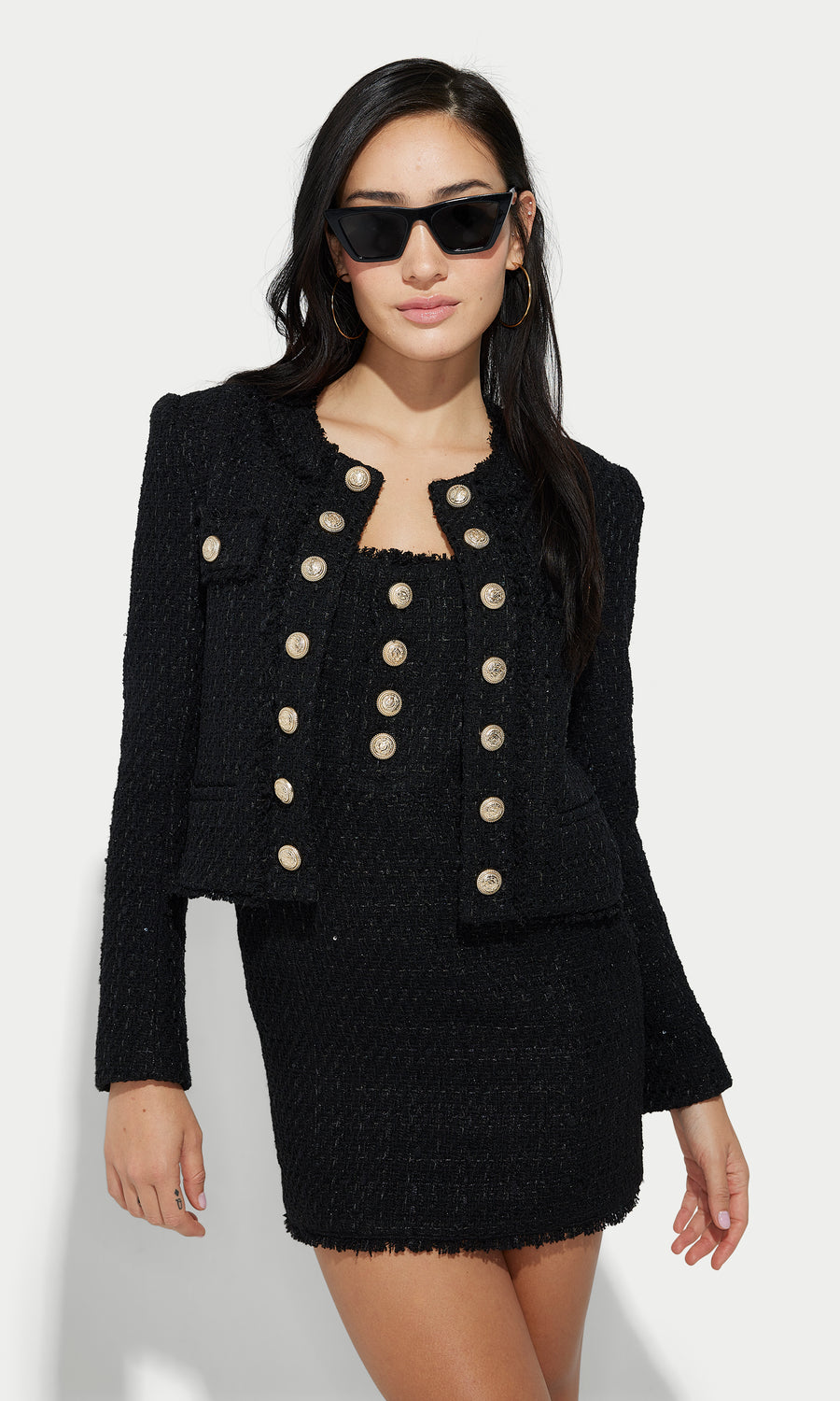 Karson Tweed Jacket - Black