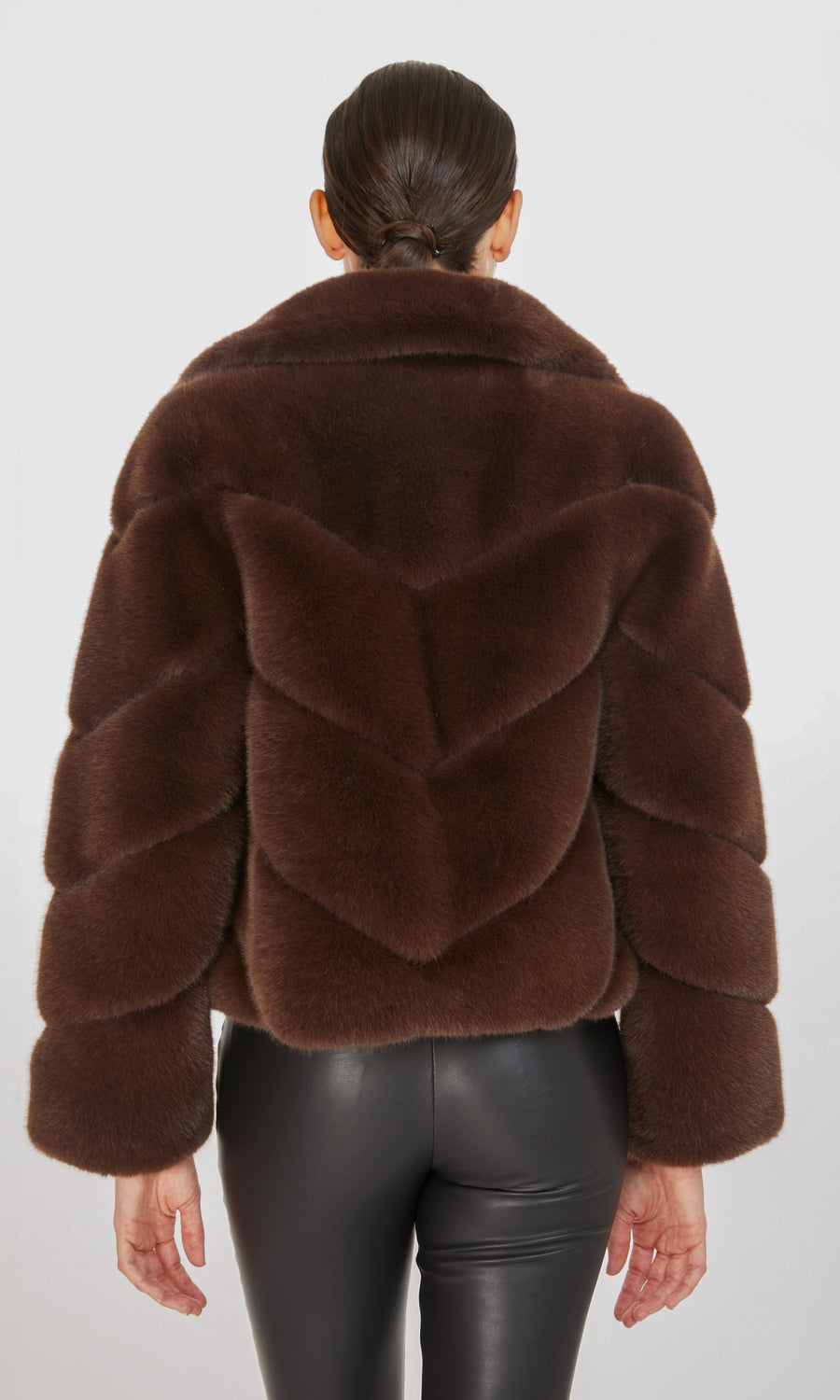 Logan Faux Fur Coat - Deep Brown