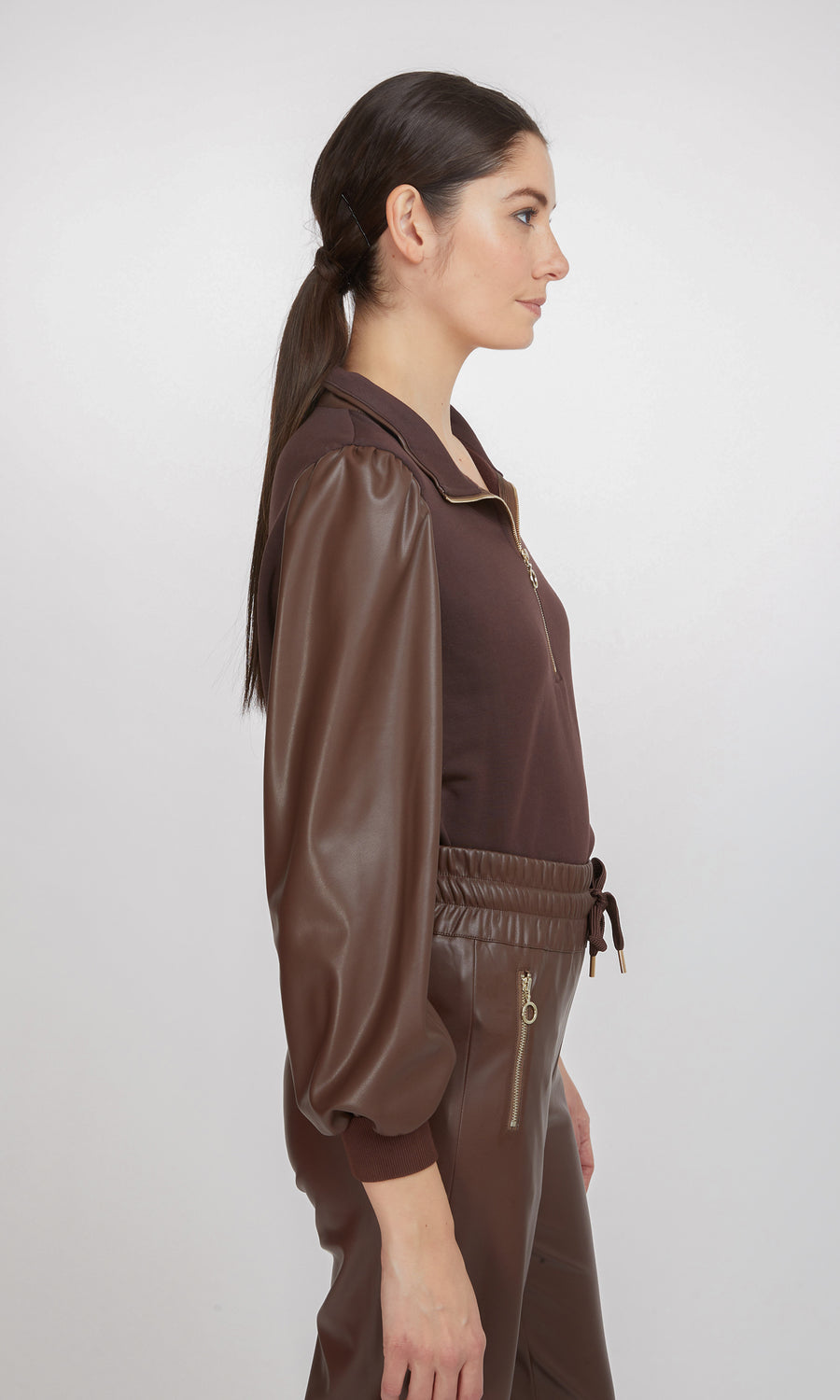 Lola Combo Sweatshirt - Deep Brown