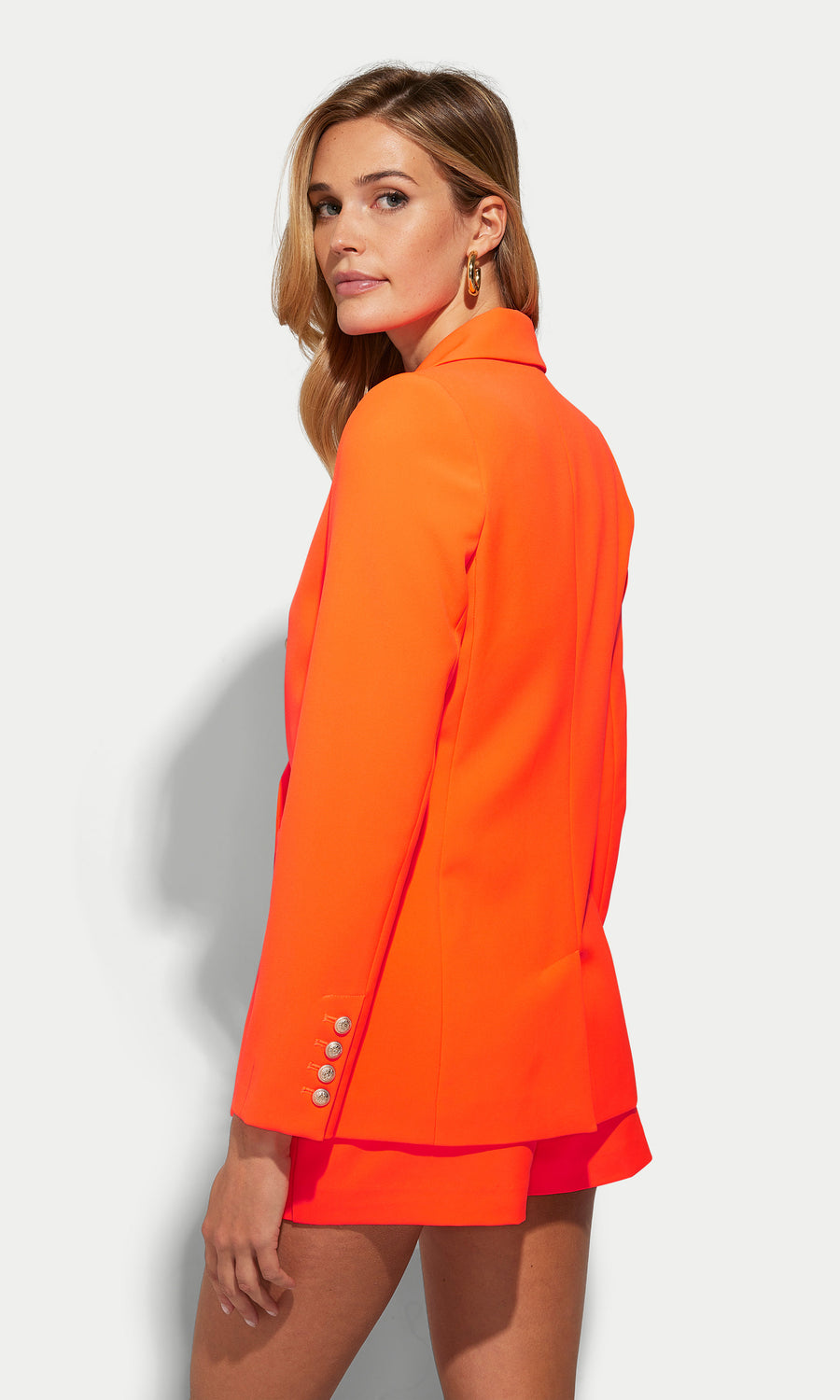 Leighton Crepe Blazer - Papaya