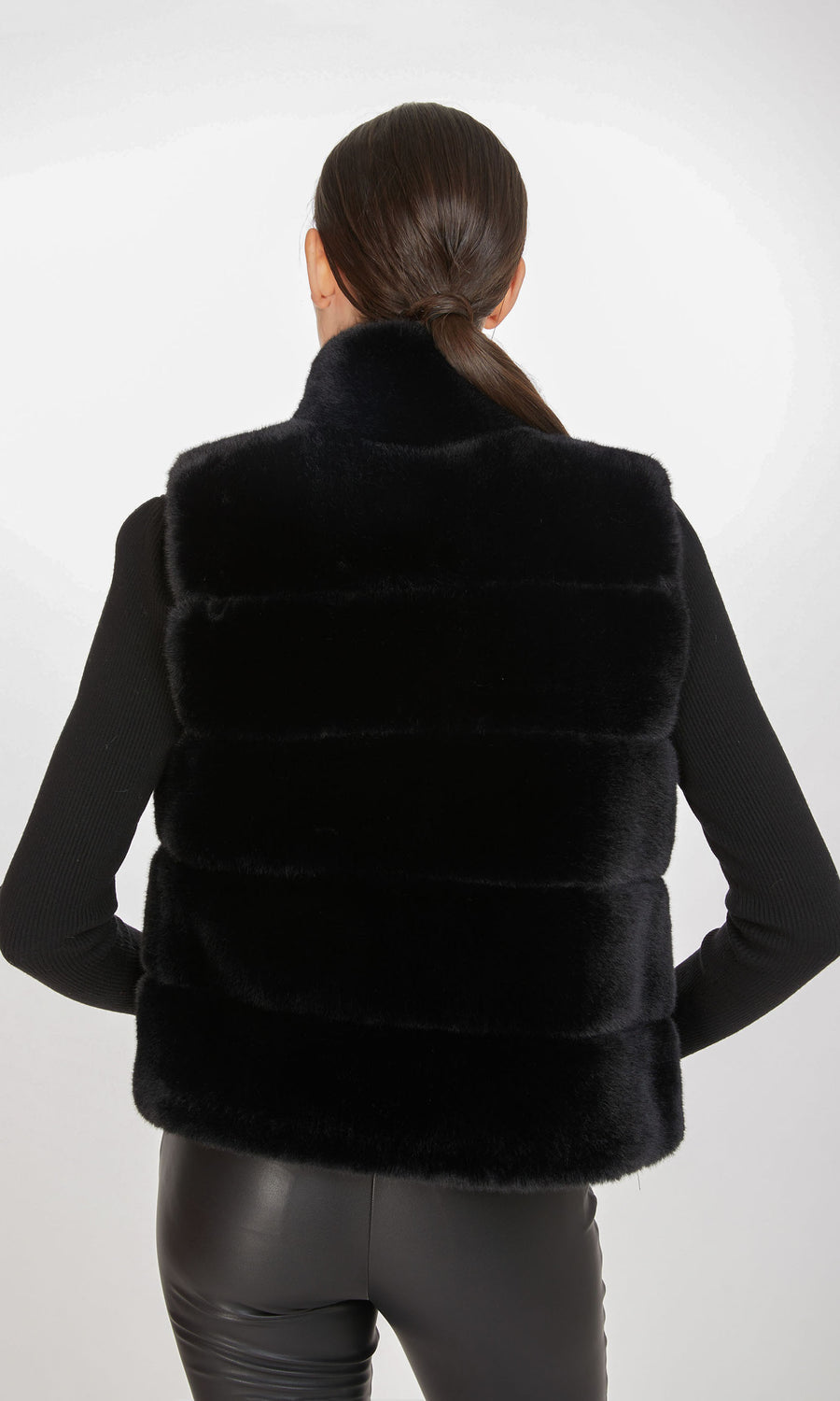 Roxanne Faux Fur Vest - Black