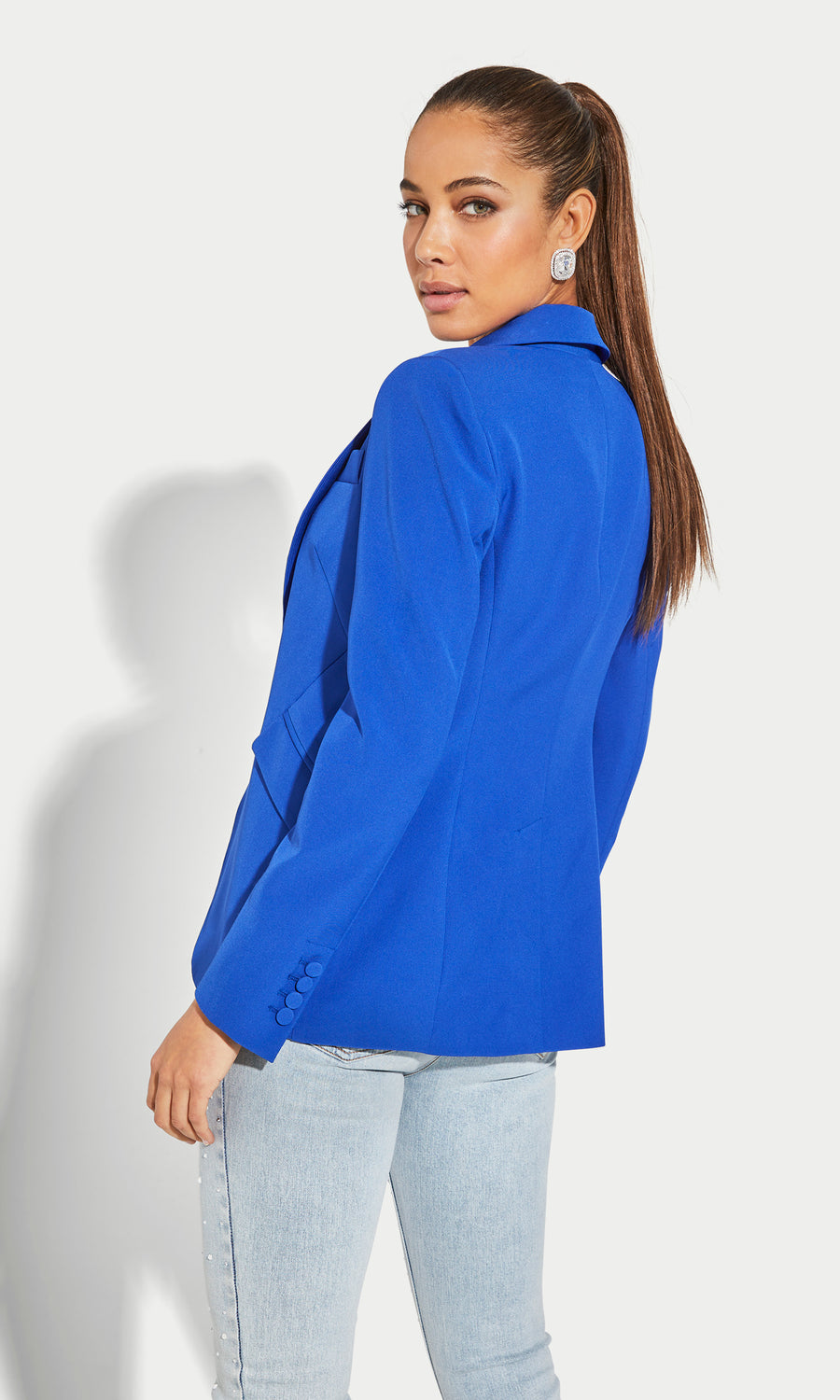 Hudson Crepe Blazer - Royal Blue