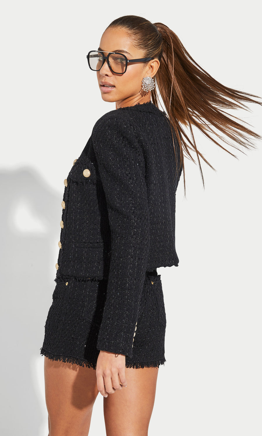 Karson Tweed Jacket - Black