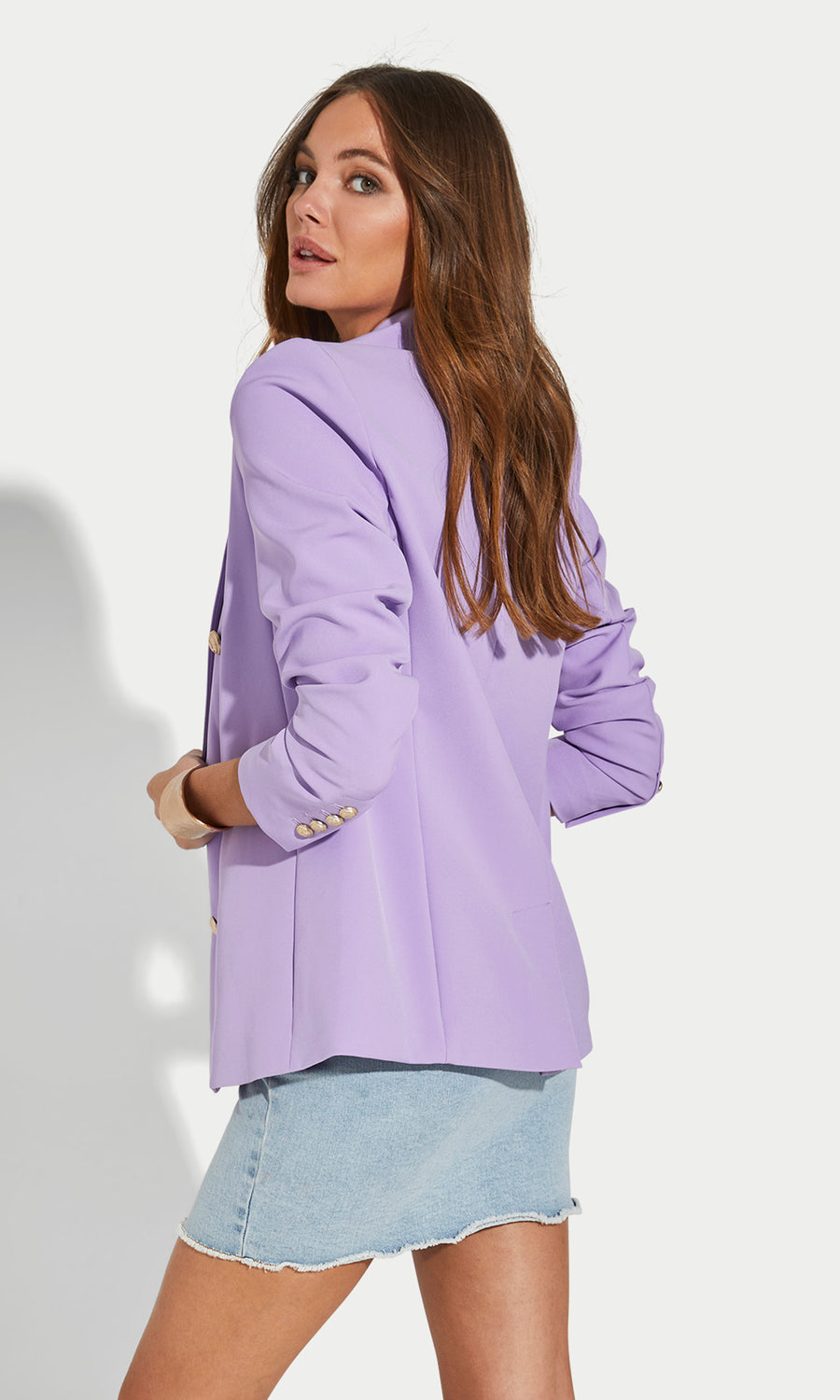 Leighton Crepe Blazer - Lavender