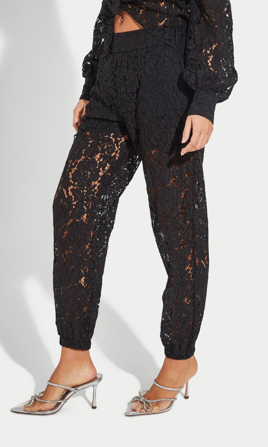 Lucas Lace Jogger - Black