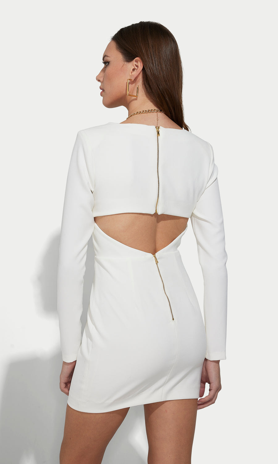Sinclair Crepe Mini Dress - White 