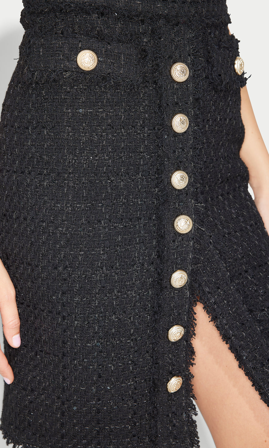 Tara Tweed Skirt - Black