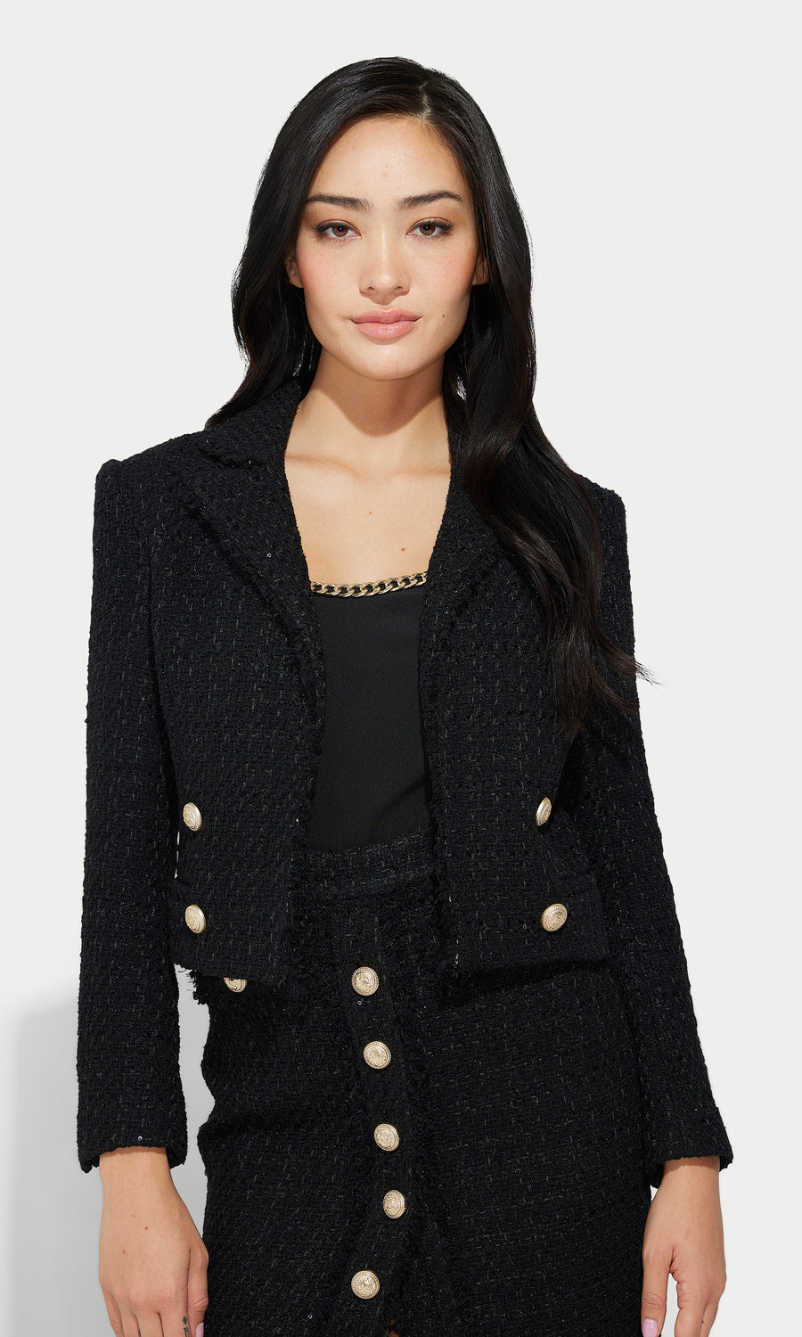 Veronica Tweed Blazer - Black