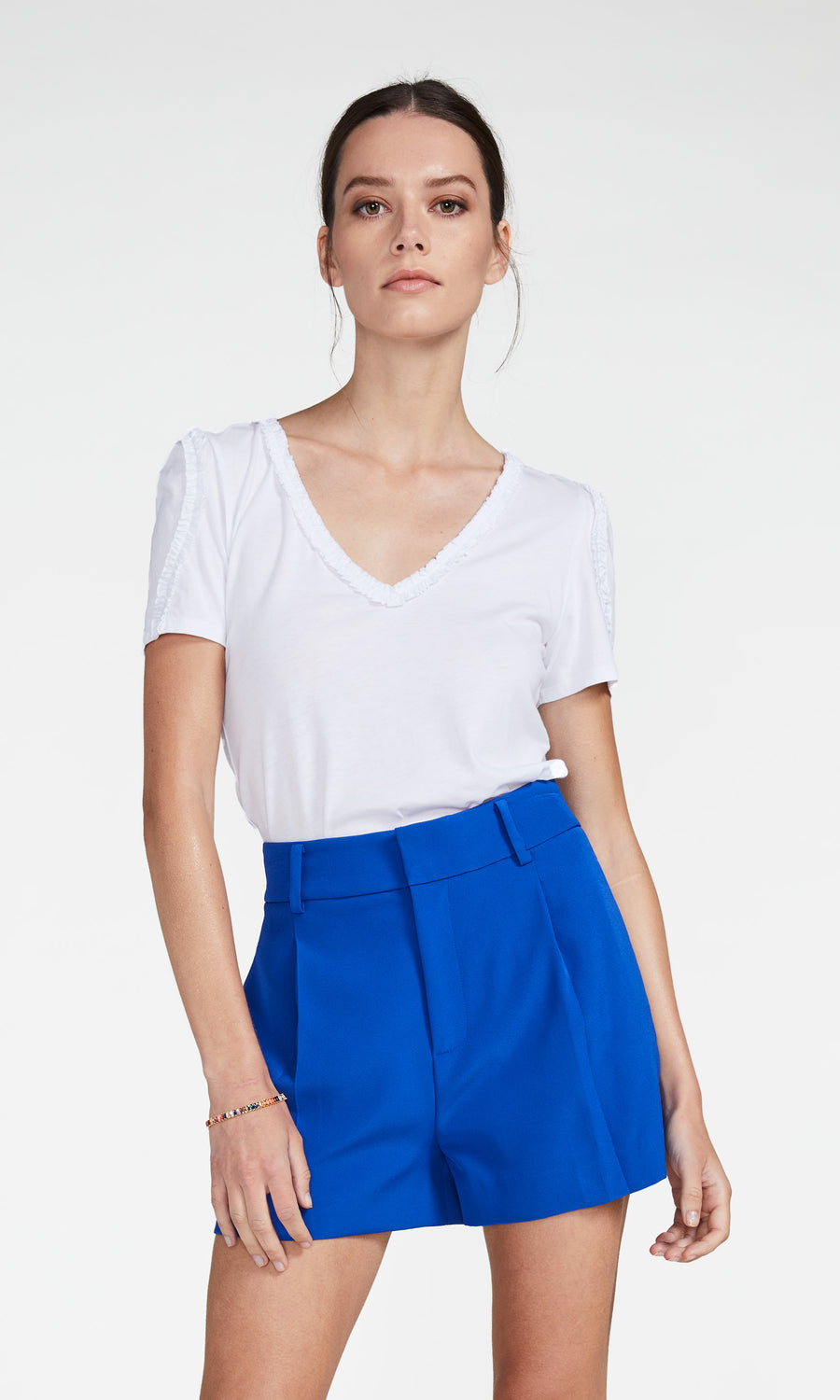 Sabrina Ruffle Top - White